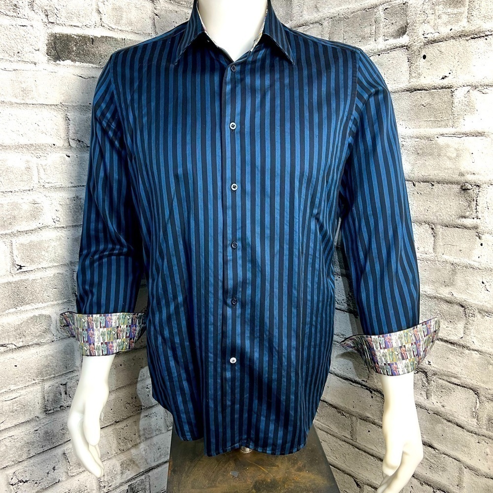 Robert Graham Striped Flip Cuff Casual Button Down Shirt